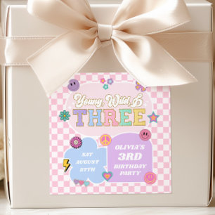Sticker Carré Young Wild & Three Preppy Patch Fête d'anniversair