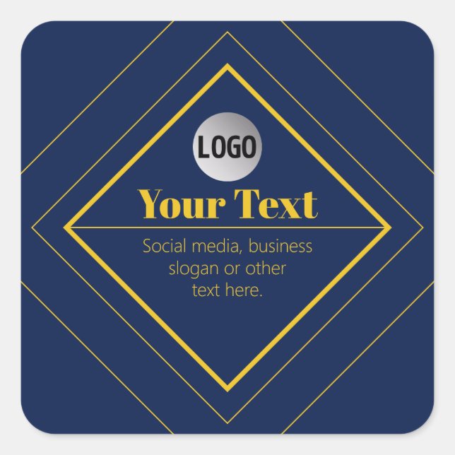 Sticker Carré Your Logo & Customizable Design Template (Devant)