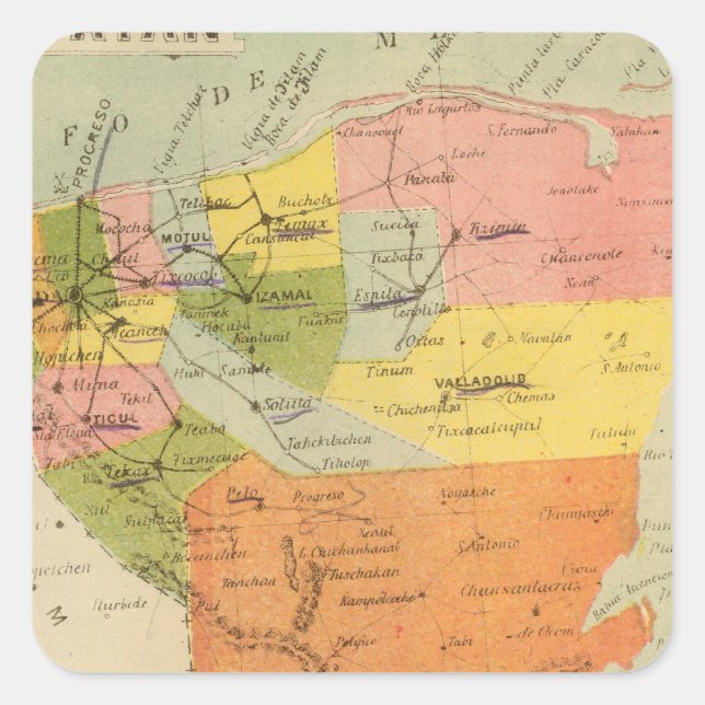 Sticker Carré Yucatan, Mexique 2 (Devant)
