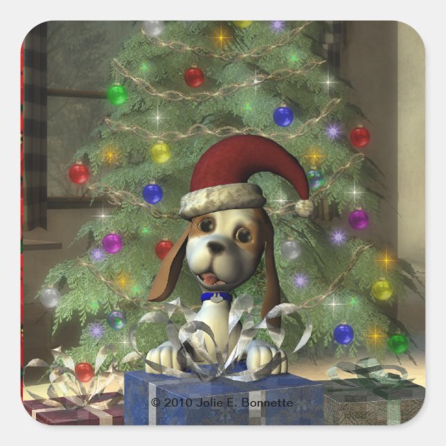 Sticker Carré Yule Puppy (Devant)
