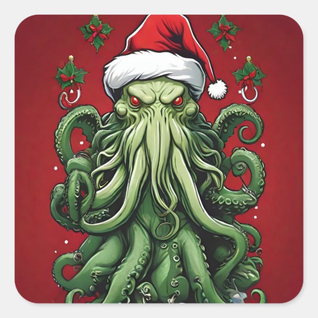 Sticker Carré Yuletide de Cthulhu : Noël terrifiant (Devant)