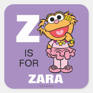 Sticker Carré Z est pour Zoé   Ajoutez Votre Nom