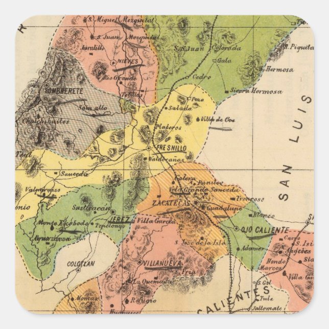 Sticker Carré Zacatecas, Mexique (Devant)