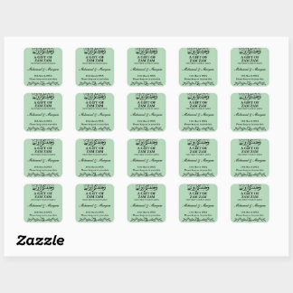 Sticker Carré Zam Zam Eau Nikah Mariage musulman Faveur