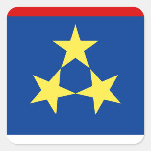 Sticker Carré Zastava Vojvodine, drapeau de la Vojvodina