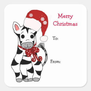 Sticker Carré Zebra Decked Out pour les fêtes