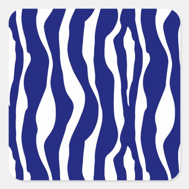 Sticker Carré Zebra Stripes, bleu marine et blanc (Devant)