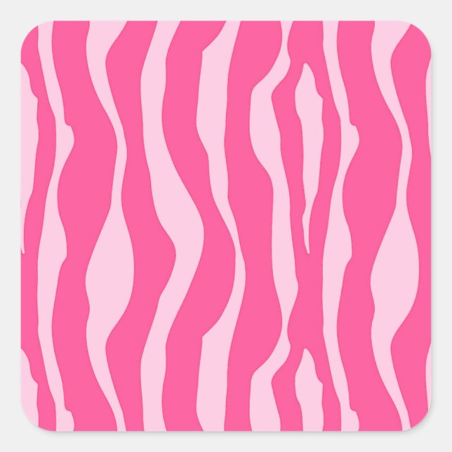 Sticker Carré Zebra Stripes, Fuchsia Pink Stripes (Devant)