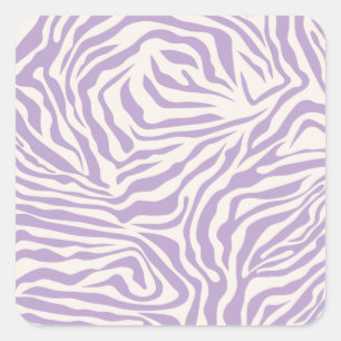 Sticker Carré Zebra Stripes Preppy Purple Wild Animal Prince