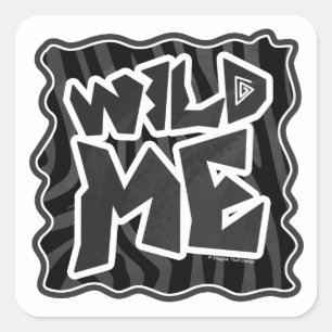 Sticker Carré Zebra Wild me Noir et gris