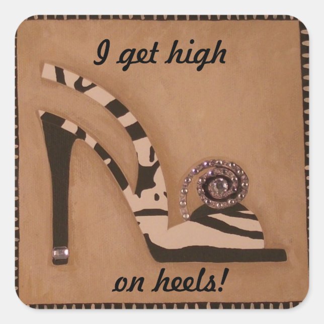 Sticker Carré Zèbre, Bébé ! (Devant)