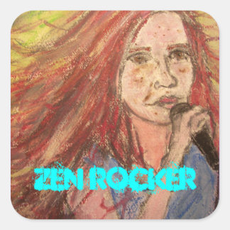 Sticker Carré Zen Rocker Girl