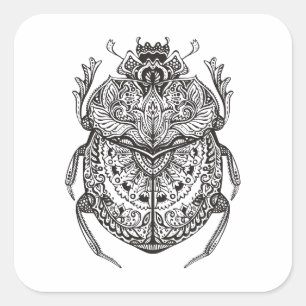 Sticker Carré Zendoodle du coléoptère africain