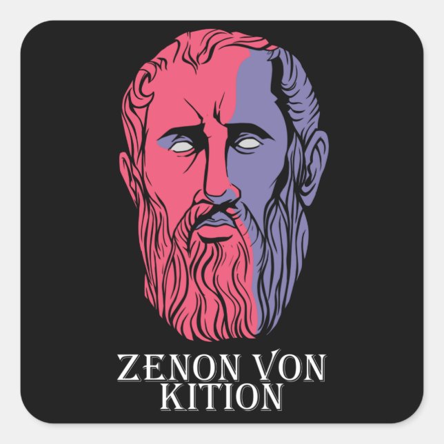 Sticker Carré Zeno De Kition I Philosophe Fondateur Des Stoïques (Devant)