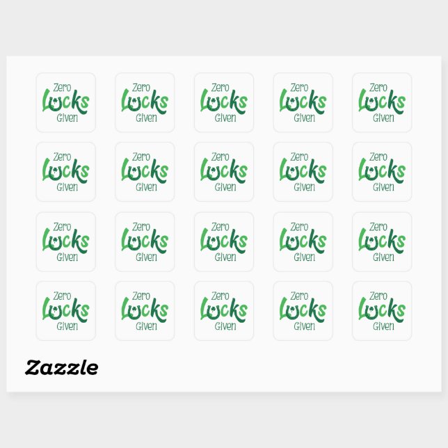 Sticker Carré Zéro chance donnée - Drôle Saint Patrick's Day (Feuille)