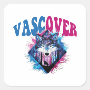 Sticker Carré Zidika vascover loup Essentiel