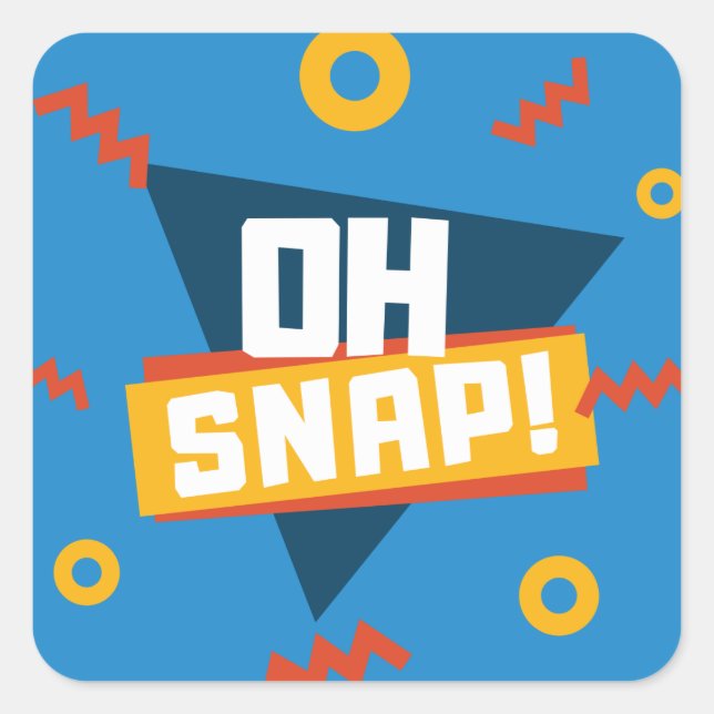 Sticker Carré Zigzag 90's 80's Retro Oh Snap (Devant)