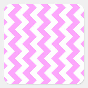 Sticker Carré Zigzag rose et blanc