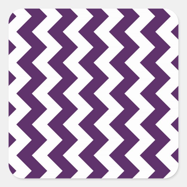 Sticker Carré Zigzag violet et blanc (Devant)