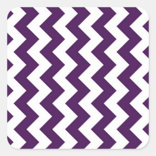 Sticker Carré Zigzag violet et blanc