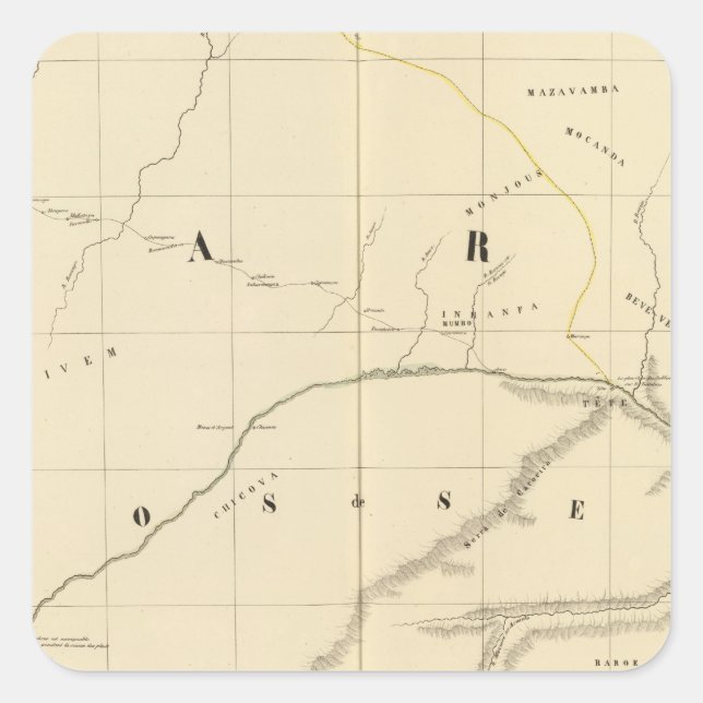 Sticker Carré Zimbabwe, Afrique 46 (Devant)