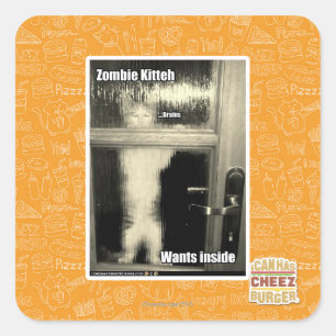 Sticker Carré Zombi Kitteh