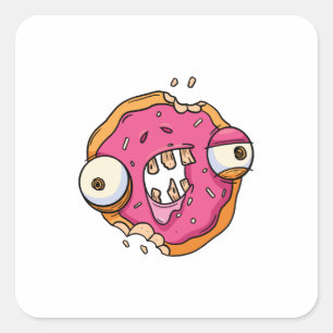 Sticker Carré Zombie Donut Cool