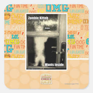 Sticker Carré Zombie Kitteh