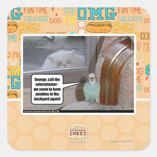 Sticker Carré Zombies dans le jardin (Devant)