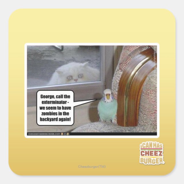 Sticker Carré Zombies dans le jardin (Devant)