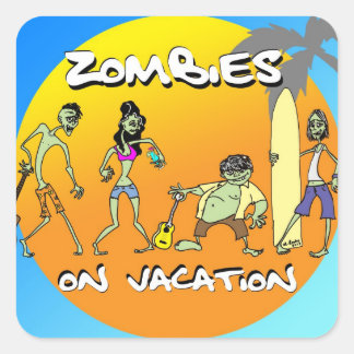 Sticker Carré Zombies en vacances