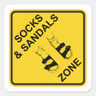 Sticker Carré Zone Chaussettes & Sandales