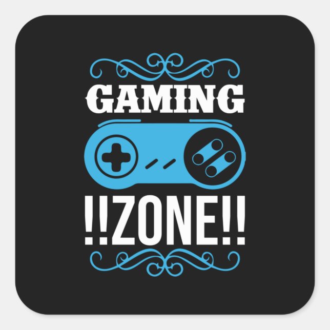 Sticker Carré Zone de jeu cadeau Gamer (Devant)