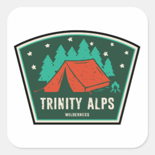 Sticker Carré Zone sauvage des Trinity Alps Californie Camping
