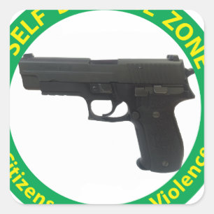 Sticker Carré Zone-Violence d'autodéfense