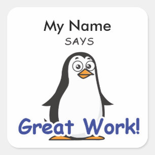 Sticker Carré Zoo Penguin - Super travail!