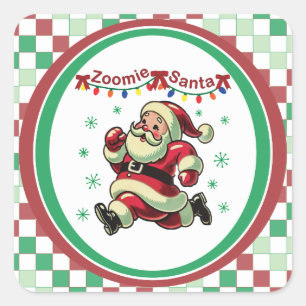 Sticker Carré Zoomie Père Noël Noël