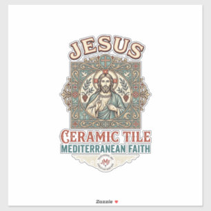Sticker Carreau en céramique Jésus Méditerranéen Foi Jésus