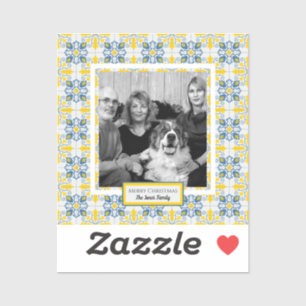 Sticker Carreaux portugais Cadre photo pour Noël en famill