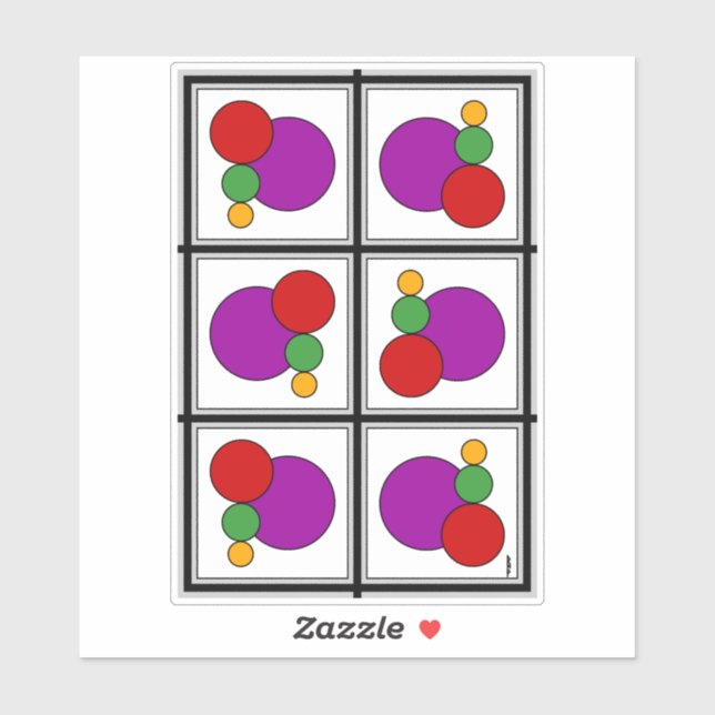 Sticker Carrés et cercles Abstraits (Feuille)