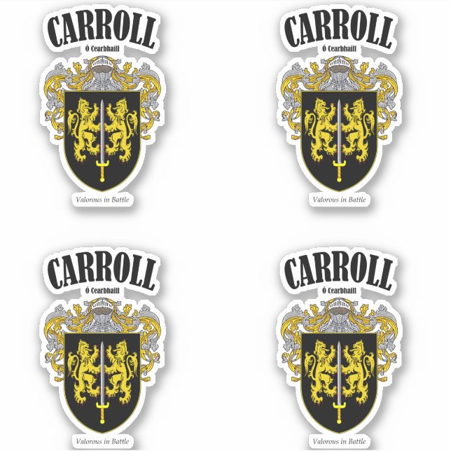 Sticker Carroll Crest Traduction et signification irlandai (Devant)