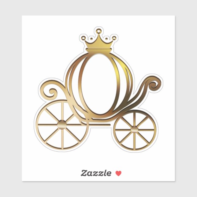 Sticker Carrosse de la Princesse en Or Histoire Bleue Roya (Feuille)