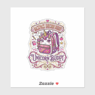 Sticker Cartable Licorne Copain Licorne Conception De Merc