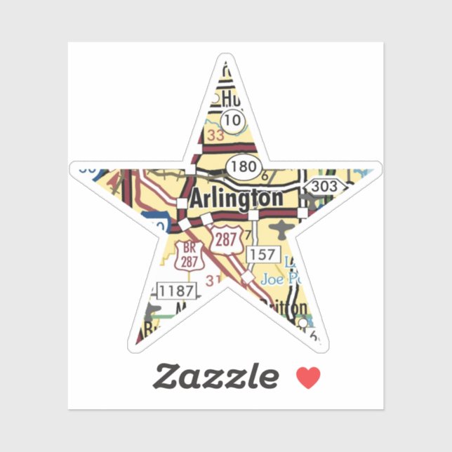 Sticker Carte Arlington Texas (Feuille)