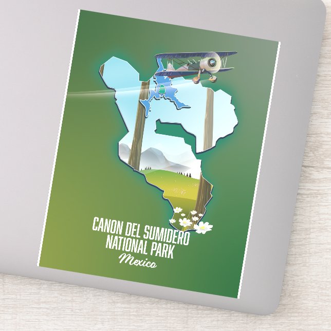 Sticker Carte Canon del Sumidero, mexique (Détail)