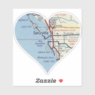 Sticker Carte classique de la Floride Sarasota
