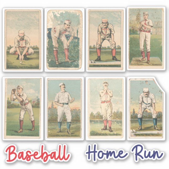 Sticker Carte de base-ball vintage (Devant)