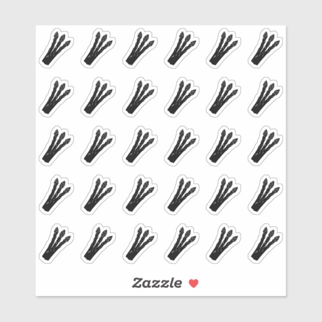 Sticker Carte de choix de menu de mariage aux asperges (Feuille)