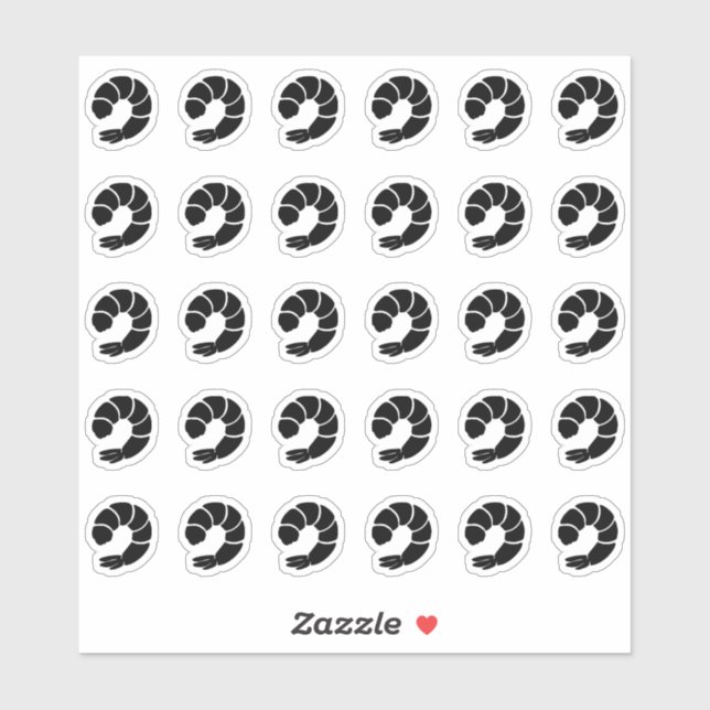 Sticker Carte de choix de menu de mariage aux crevettes (Feuille)