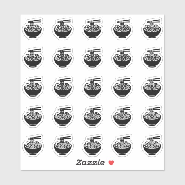 Sticker Carte de choix de menu de mariage Ramen (Feuille)